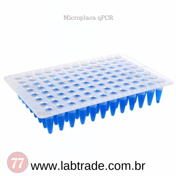 Microplaca qPCR sem borda 96 poços,  0,2mL, Clear , estéril, livre de Rnase