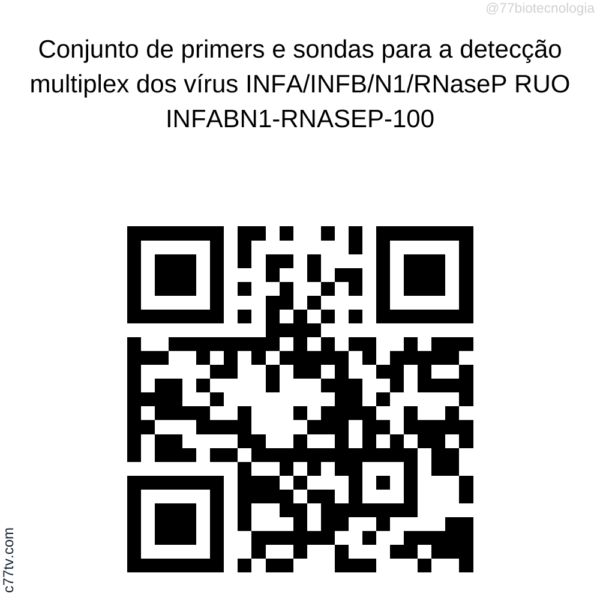 Conjunto de primers e sondas para a detecção multiplex dos vírus INFA/INFB/N1/RNaseP RUO - INFABN1-RNASEP-100 | -20°C