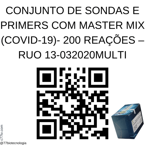 CONJUNTO DE SONDAS E PRIMERS COM MASTER MIX (COVID-19) - 100 REAÇÕES - RUO  - 13-032020MULTI-10 |  -20°C