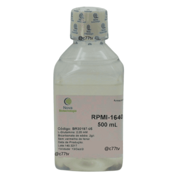 RPMI 1640 com NaHCO3 L-Glutamina sem vermelho