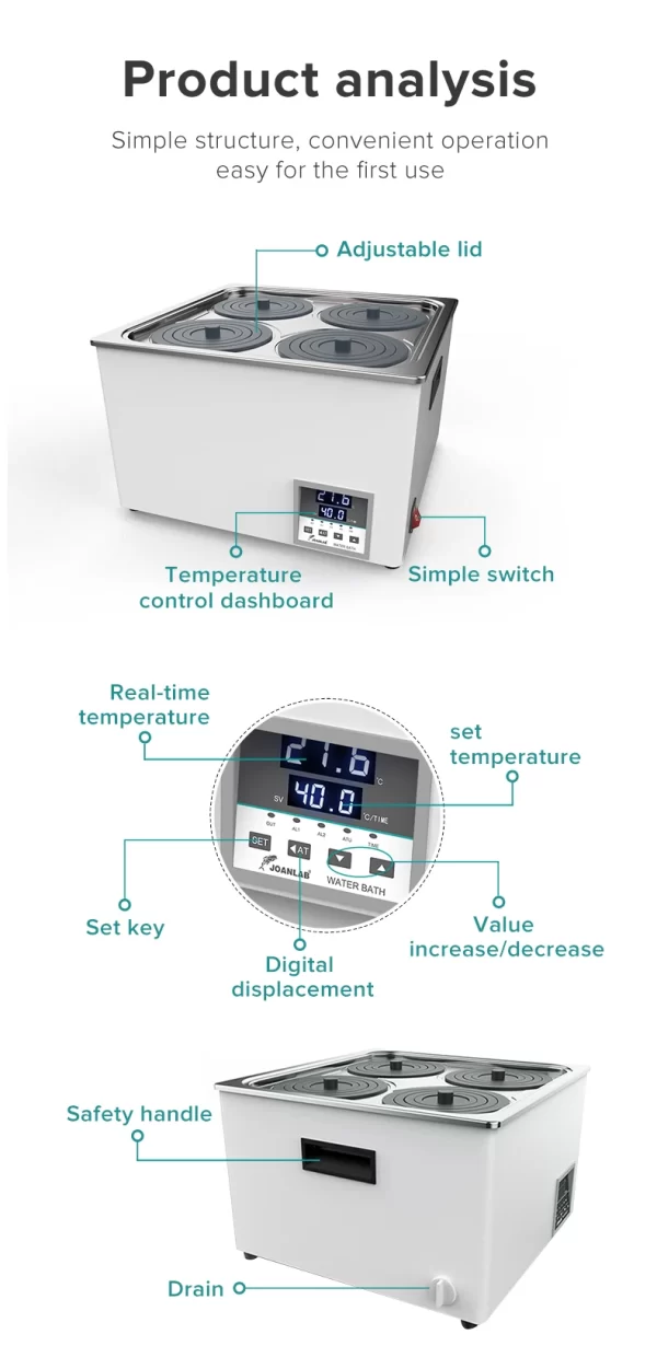 Banho-Maria JOANLAB: Aquecimento Laboratorial com Display Digital - Image 14