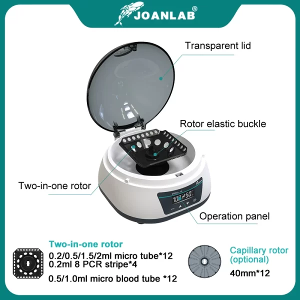 Centrífuga PCR Digital de Alta Velocidade para Laboratório, Plasma 4000rpm a 12000rpm, Tubos de 0,2ml, 0,5ml, 1,5ml e 2ml, 110V/220V - Image 4