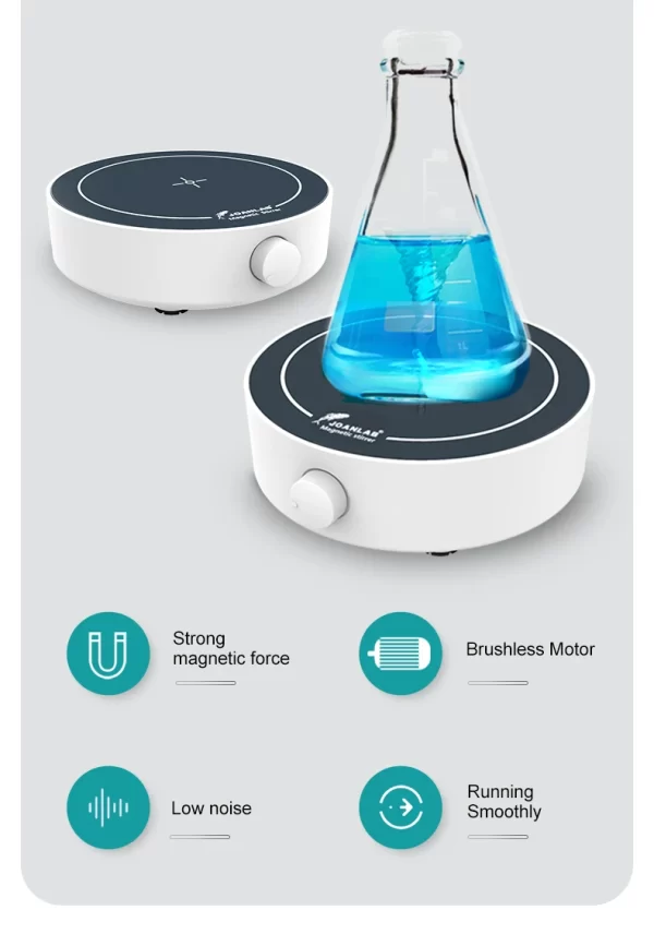 Agitador Magnético Mini, MS3, JOANLAB com Barra de Agitação – Mixer de Líquidos para Laboratório - Image 10
