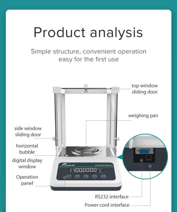 Balança Analítica de Laboratório Digital – Microbalança de Precisão 0,0001g, Capacidade 120g/220g - Image 15