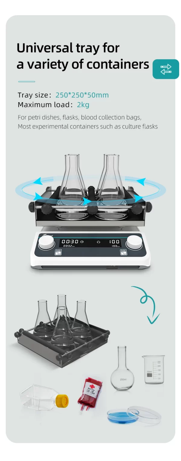 Agitador Orbital Multifuncional, OS-20Pro, JOANLAB – Oscilador Horizontal com Velocidade Ajustável para Laboratório - Image 15