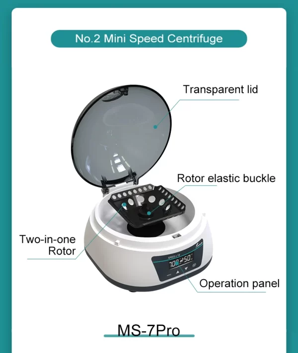 Centrífuga PCR Digital de Alta Velocidade para Laboratório, Plasma 4000rpm a 12000rpm, Tubos de 0,2ml, 0,5ml, 1,5ml e 2ml, 110V/220V - Image 18