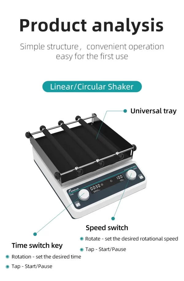 Agitador Orbital Multifuncional, OS-20Pro, JOANLAB – Oscilador Horizontal com Velocidade Ajustável para Laboratório - Image 11