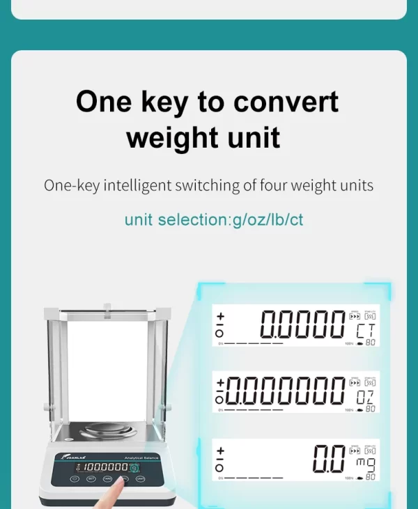 Balança Analítica de Laboratório Digital – Microbalança de Precisão 0,0001g, Capacidade 120g/220g - Image 20