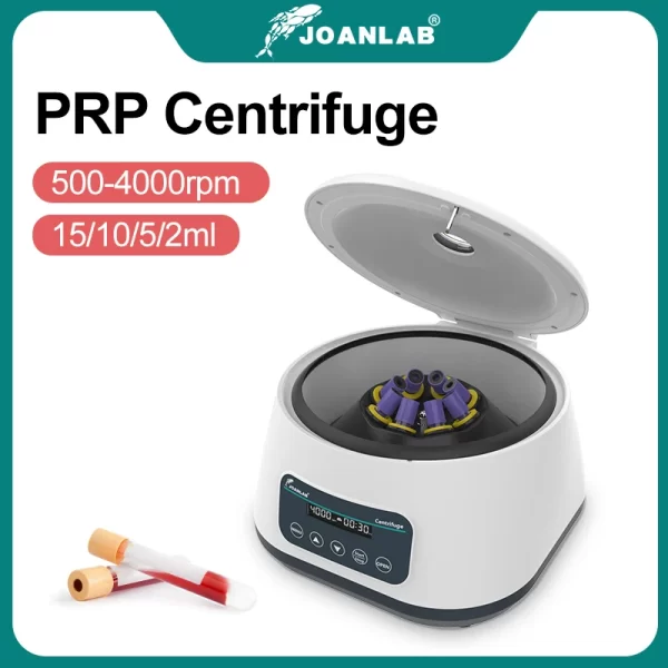 Centrífuga Digital de Laboratório JOANLAB para Plasma e PRP, Compatível com Tubos de Coleta de Sangue de 2ml, 5ml, 10ml e Tubos de Centrífuga de 15ml