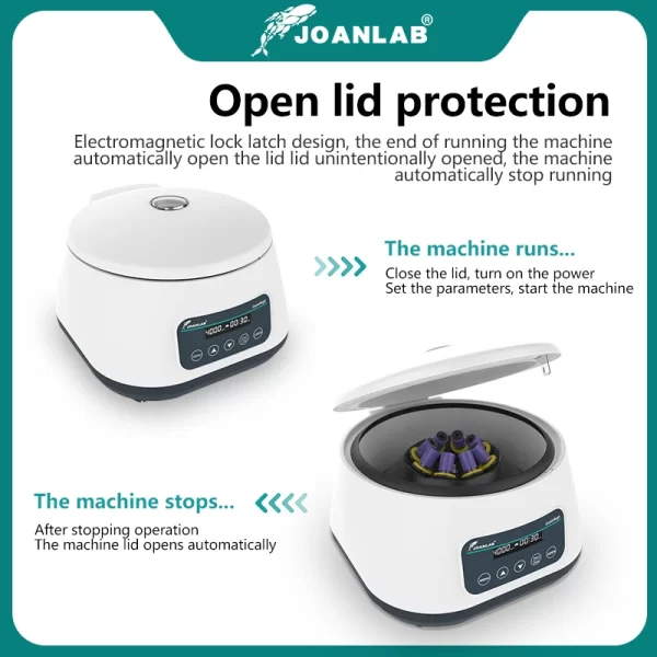 Centrífuga Digital de Laboratório JOANLAB para Plasma e PRP, Compatível com Tubos de Coleta de Sangue de 2ml, 5ml, 10ml e Tubos de Centrífuga de 15ml - Image 3