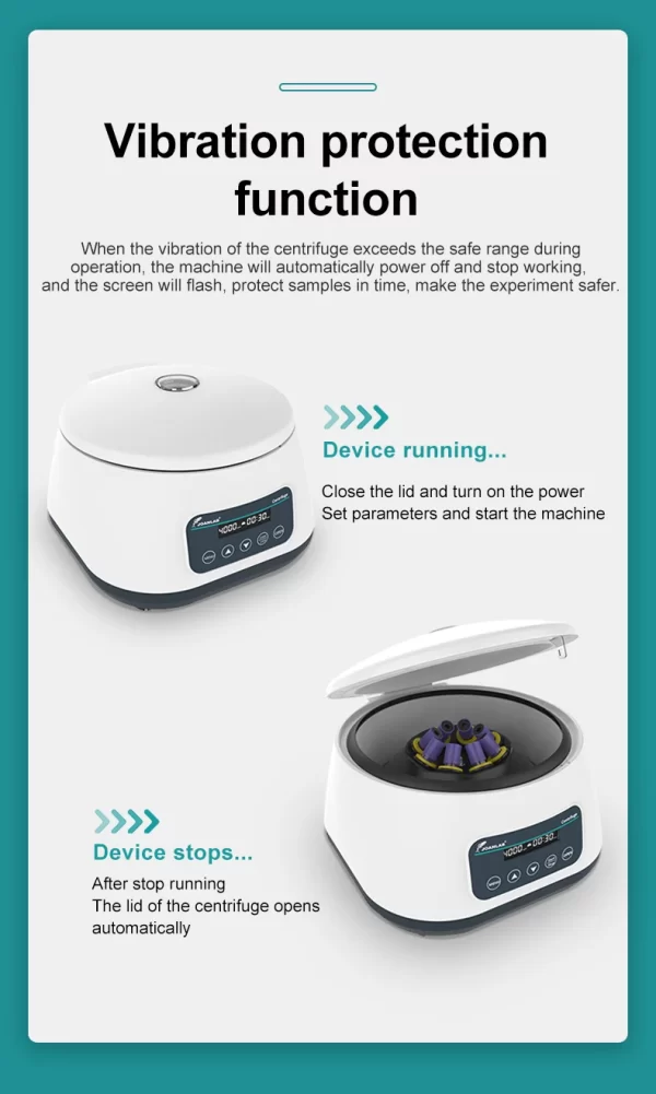 Centrífuga Digital de Laboratório JOANLAB para Plasma e PRP, Compatível com Tubos de Coleta de Sangue de 2ml, 5ml, 10ml e Tubos de Centrífuga de 15ml - Image 15